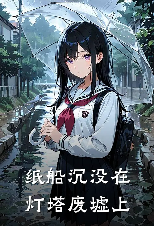 纸船沉没在灯塔废墟上